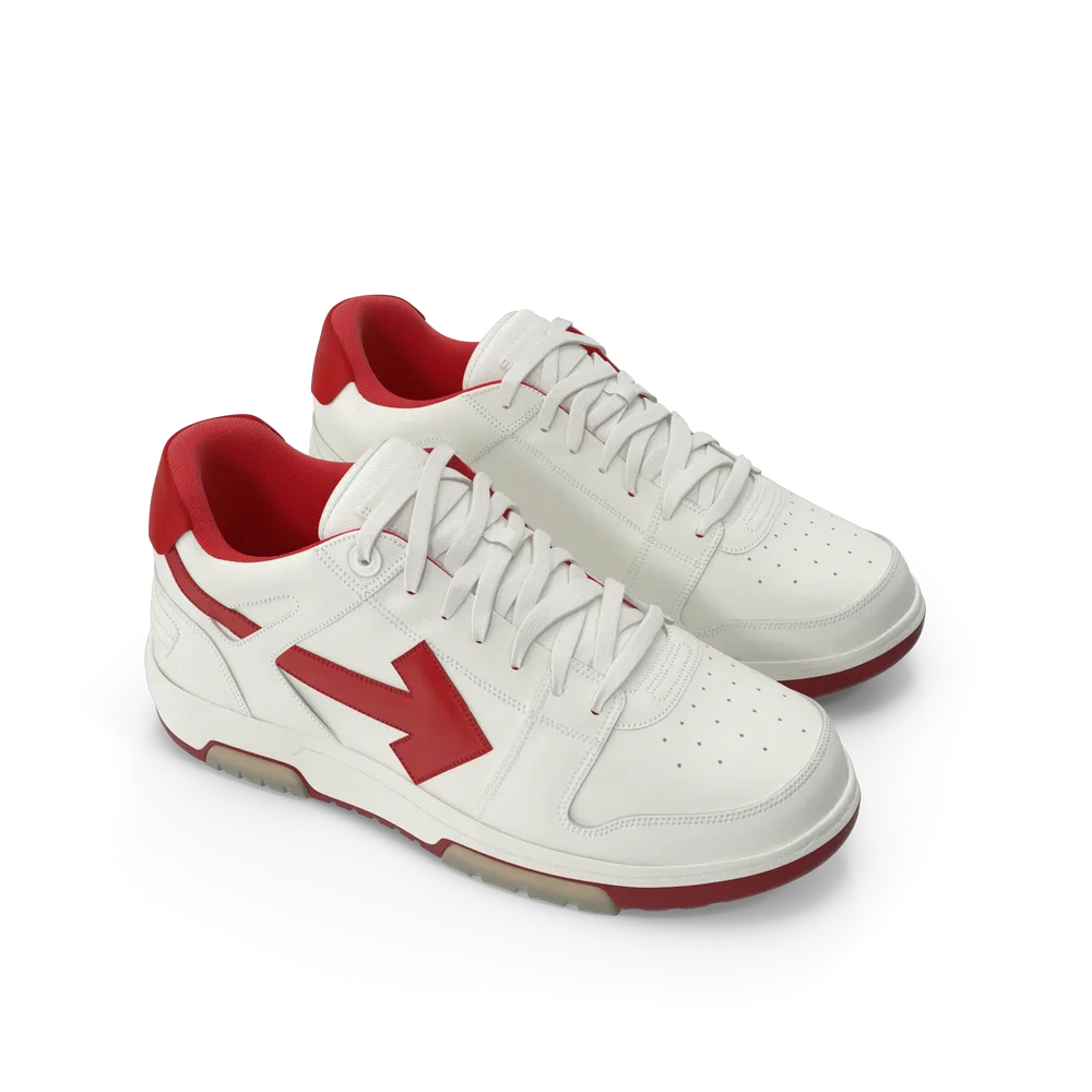 Tenis deportivos blanco hueso y rojo