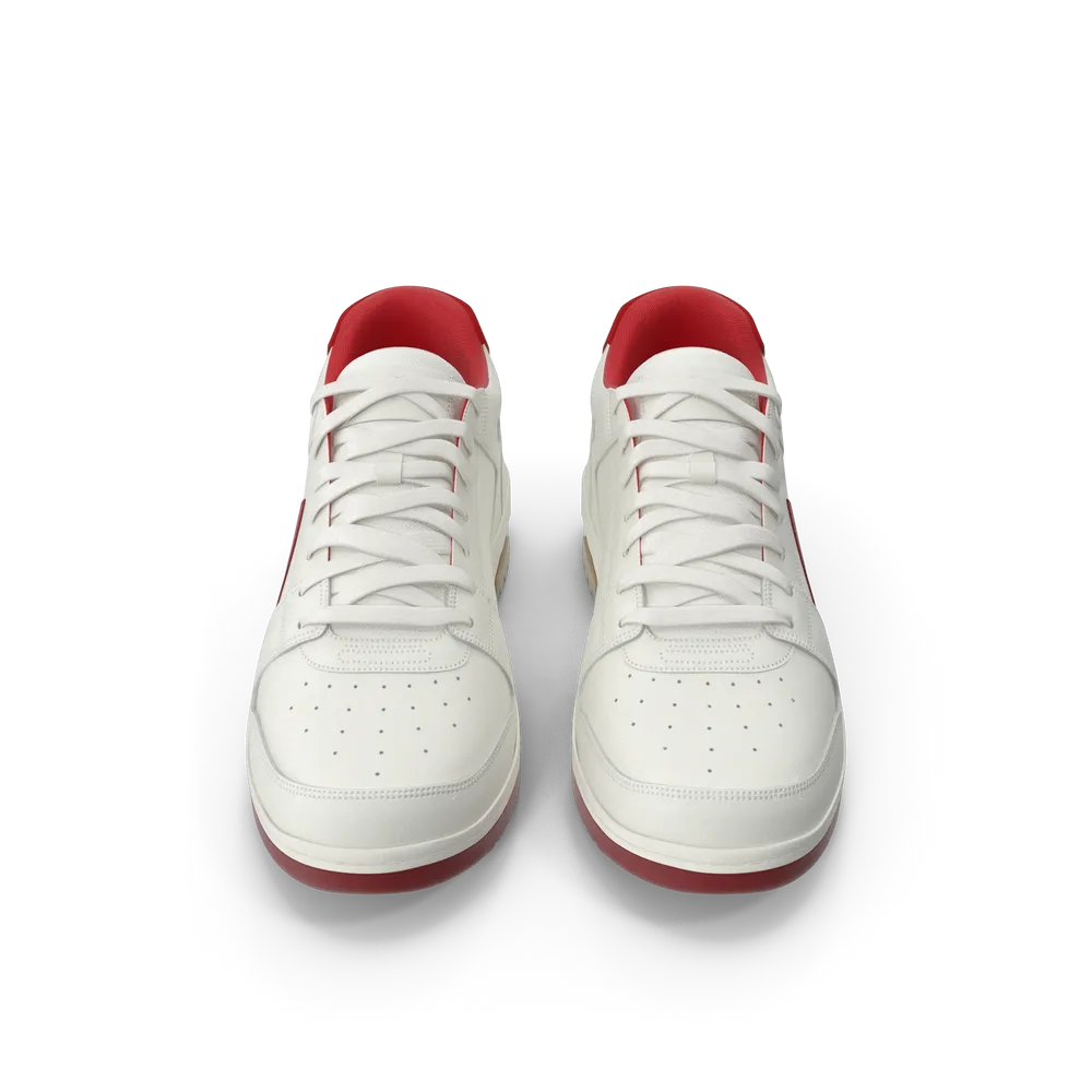 Tenis deportivos blanco hueso y rojo